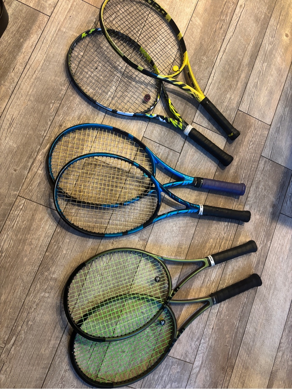 Babolat and Wilson rackets